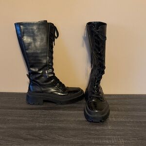 Zara Black Lace-Up Women's Boots